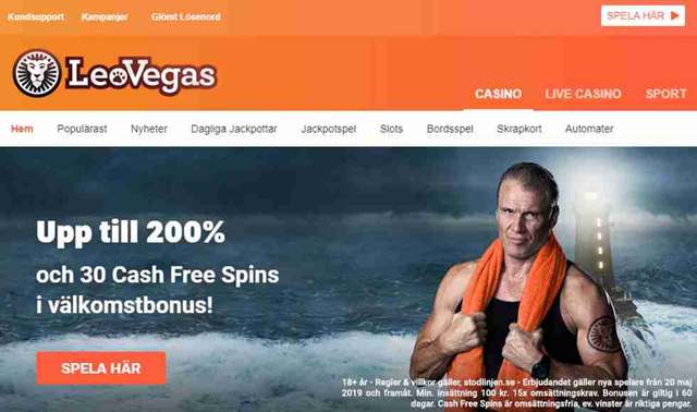 Leovegas - Upp till 200% och 30 Cash Free Spins